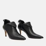 Ankle Boot Couro Premium Salto Baixo Fino Preto