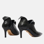 Ankle Boot Couro Premium Salto Baixo Fino Preto