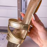 Rasteira Zhaya Couro Dourado