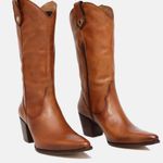 Bota Western Couro Premium Salto Bloco Caramelo