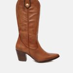 Bota Western Couro Premium Salto Bloco Caramelo