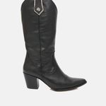 Bota Western Couro Premium Salto Bloco Preto