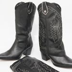 Bota Western Couro Premium Salto Bloco Preto