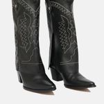 Bota Western Couro Premium Salto Bloco Preto