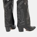 Bota Western Couro Premium Salto Bloco Preto