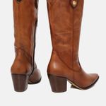 Bota Western Couro Premium Salto Bloco Caramelo