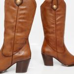 Bota Western Couro Premium Salto Bloco Caramelo