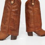 Bota Western Couro Premium Salto Bloco Caramelo