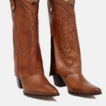 Bota Western Couro Premium Salto Bloco Caramelo