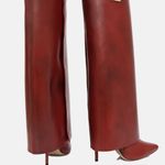 Bota Cano Longo Couro Premium Salto Alto Fino Vermelho Merlot
