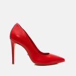 Scarpin Couro Salto Alto Fino Vermelho Ferrari