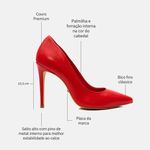 Scarpin Couro Salto Alto Fino Vermelho Ferrari