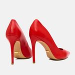 Scarpin Couro Salto Alto Fino Vermelho Ferrari