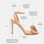 Sandália Couro Premium Tressê Salto Alto Fino Rosé Peach