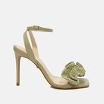 Sandália Couro Premium Tressê Salto Alto Fino Verde Mint