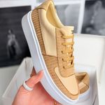 Tênis Couro Premium Camurça Classic Caramelo Nude