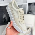 Tênis Couro Premium Camurça Classic Off White Nude