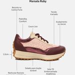Tênis Couro Premium Sport Glow Vinho Marsala Ruby