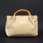 Bolsa Couro Premium Lisa Bamboo Nude