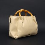 Bolsa Couro Premium Lisa Bamboo Nude