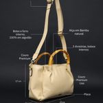 Bolsa Couro Premium Lisa Bamboo Nude