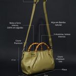 Bolsa Couro Premium Lisa Bamboo Verde Mint
