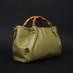 Bolsa Couro Premium Lisa Bamboo Verde Mint
