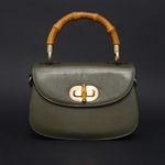 Bolsa Couro Premium Bamboo Verde Militar