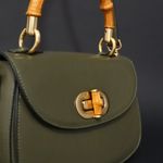 Bolsa Couro Premium Bamboo Verde Militar