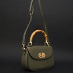 Bolsa Couro Premium Bamboo Verde Militar