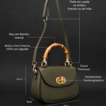 Bolsa Couro Premium Bamboo Verde Militar