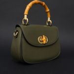 Bolsa Couro Premium Bamboo Verde Militar