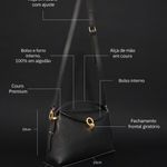 Bolsa Couro Tiracolo Pequena Preto