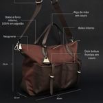 Bolsa Couro Premium Neoprene Casual Fitness Café