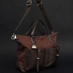 Bolsa Couro Premium Neoprene Casual Fitness Café