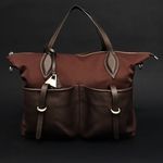 Bolsa Couro Premium Neoprene Casual Fitness Café
