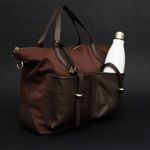 Bolsa Couro Premium Neoprene Casual Fitness Café