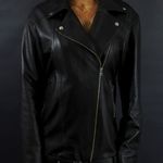 Jaqueta Couro Pelica Oversize Preto Nobre Naty Vianna