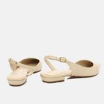 Sapatilha Couro Verniz Slingback Off White