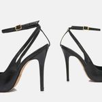 Scarpin SlingBack Couro Verniz Premium Salto Alto Fino Preto