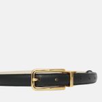 Cinto Couro Double Jamille Preto Off White