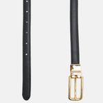 Cinto Couro Double Jamille Preto Off White
