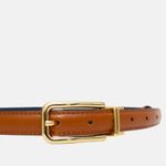Cinto Couro Double Jamille Caramelo Azul