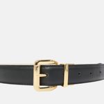 Cinto Couro Double Cintia Preto Off White