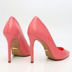 Scarpin Couro Salto Alto Fino Rosa Blush