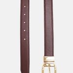 Cinto Couro Double Cintia Vermelho Merlot Nude