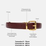 Cinto Couro Double Cintia Vermelho Merlot Nude