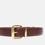 Cinto Couro Double Cintia Vermelho Merlot Nude