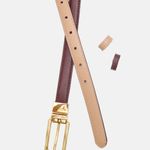 Cinto Couro Double Jamille Vermelho Merlot Nude