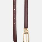 Cinto Couro Double Jamille Vermelho Merlot Nude
